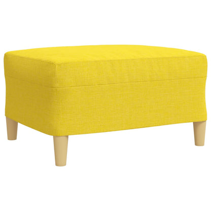Set di Divani 3 pz con Poggiapiedi Giallo Chiaro in Tessuto | homemem39