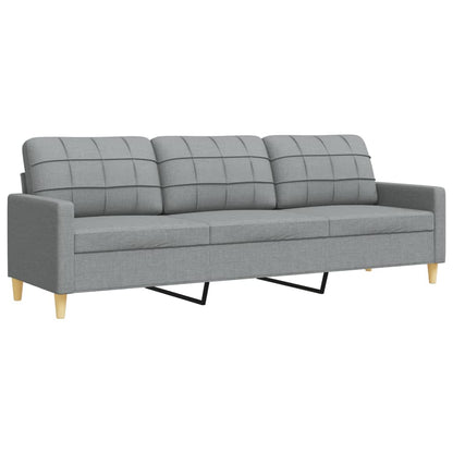Set Divani 2 pz con Cuscini Decorativi Grigio Chiaro in Tessuto | homemem39