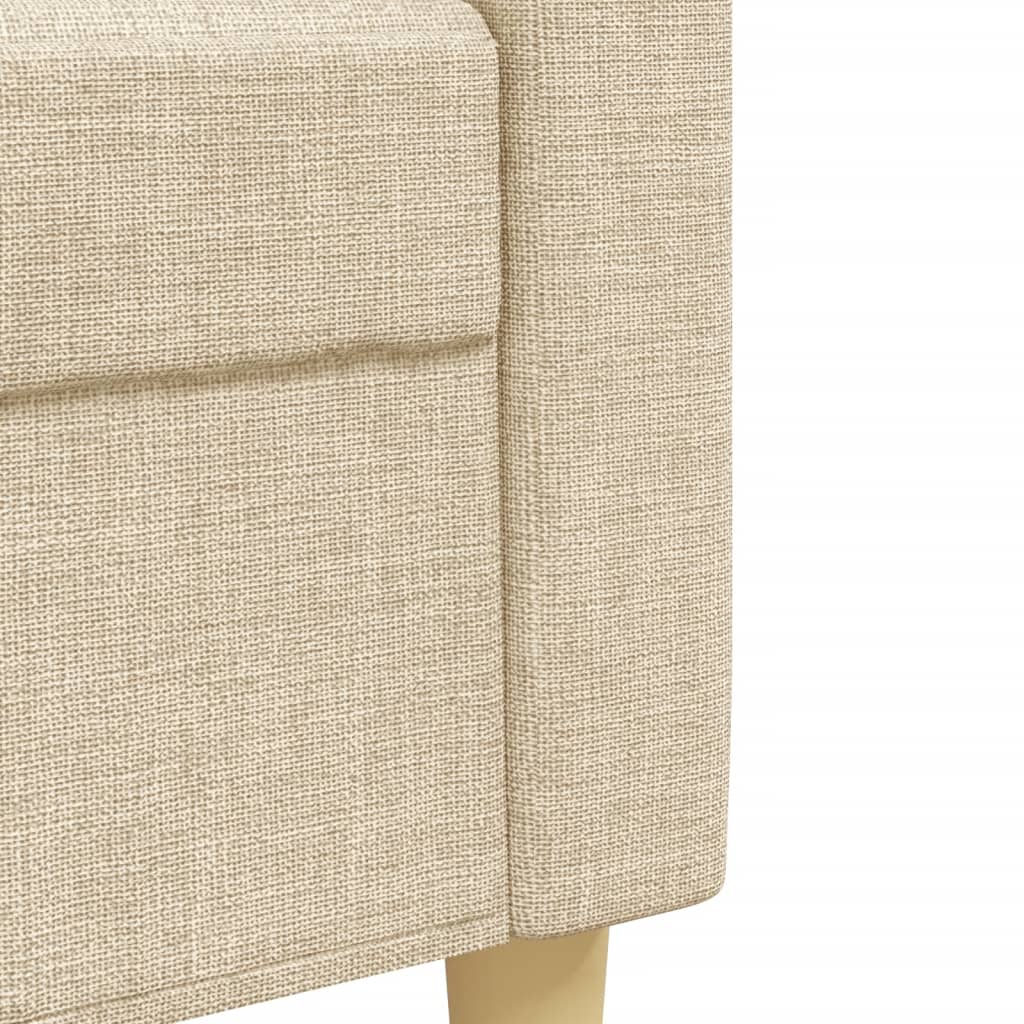 Set Divani 2 pz con Poggiapiedi Crema in Tessuto | homemem39