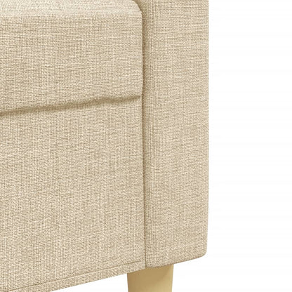 Set Divani 2 pz con Poggiapiedi Crema in Tessuto | homemem39