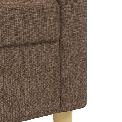 Set di Divani 2 pz con Cuscini Marrone in Tessuto