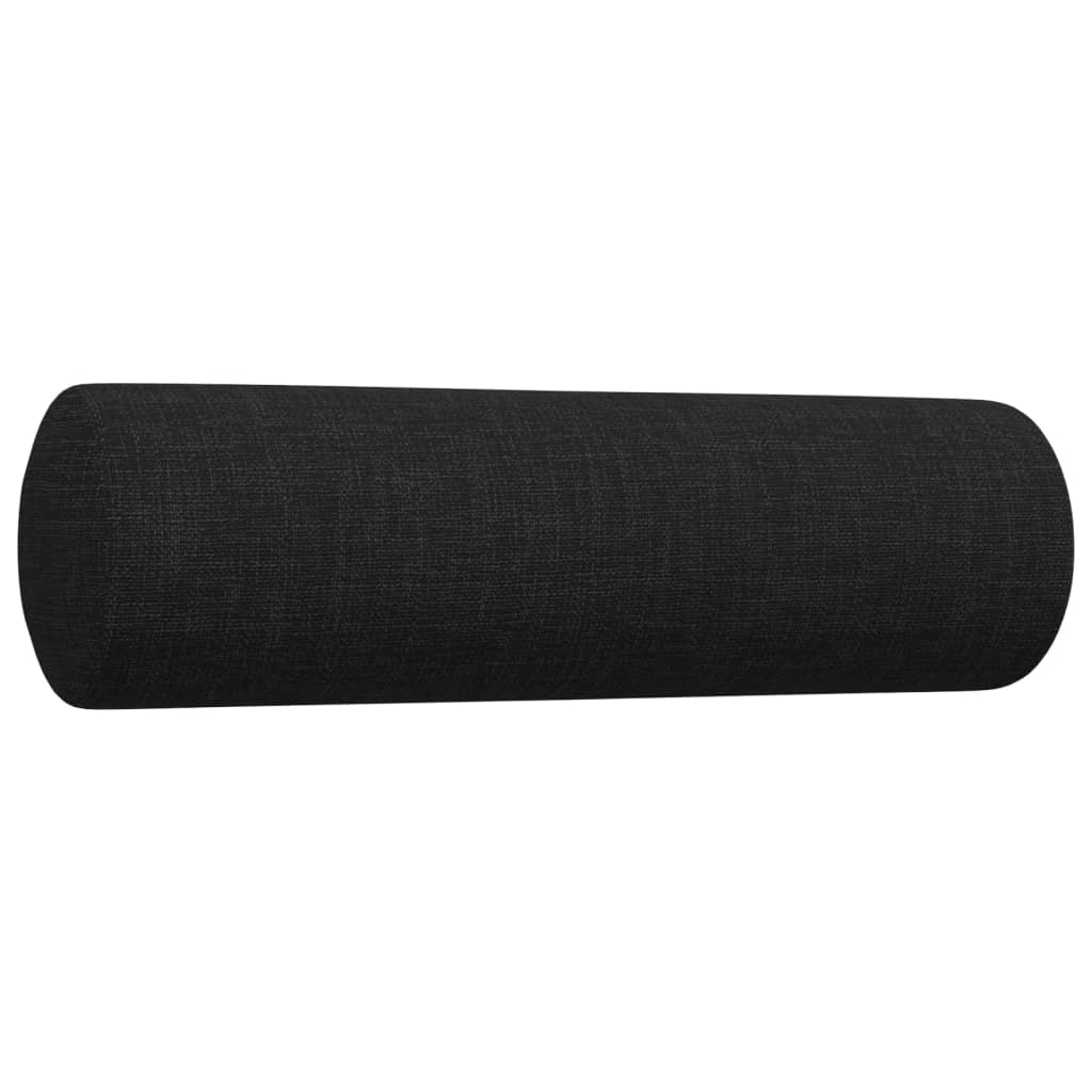 Set Divani 2 pz con Cuscini Decorativi Nero in Tessuto | homemem39