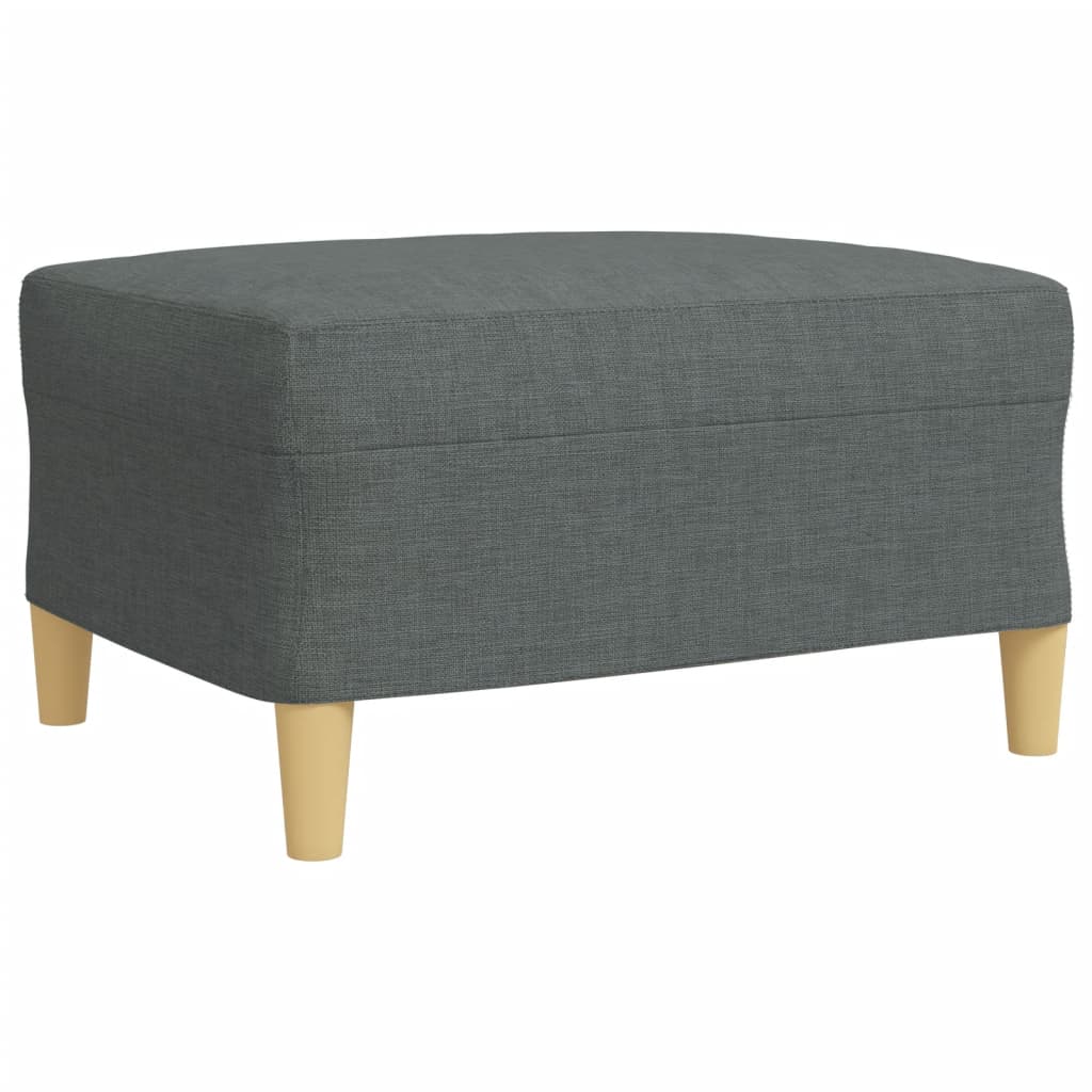 Set Divani 3 pz con Poggiapiedi e Cuscini Grigio Scuro Tessuto | homemem39