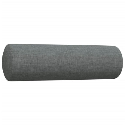 Set Divani 3 pz con Poggiapiedi e Cuscini Grigio Scuro Tessuto | homemem39