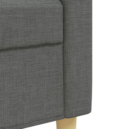 Set Divani 3 pz con Poggiapiedi e Cuscini Grigio Scuro Tessuto | homemem39