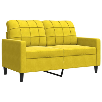 Set di Divani 3 pz con Cuscini giallo in Velluto - homemem39