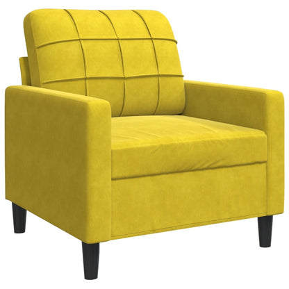 Set di Divani 3 pz con Cuscini giallo in Velluto - homemem39