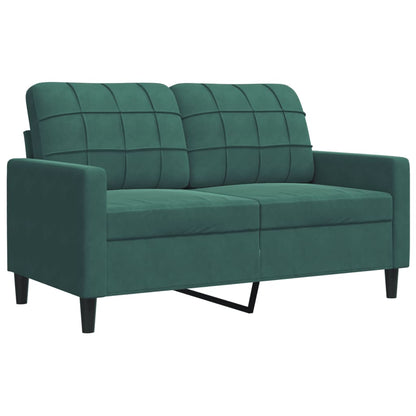 Set di Divani 4 pz con Cuscini Verde scuro in Velluto