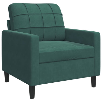 Set di Divani 4 pz con Cuscini Verde scuro in Velluto