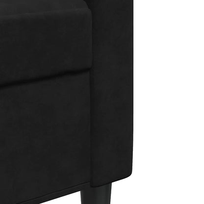 Set di Divani 4 pz con Cuscini Nero in Velluto | homemem39