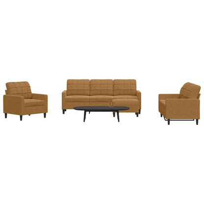 Set di Divani 4 pz con Cuscini Marrone in Velluto | homemem39