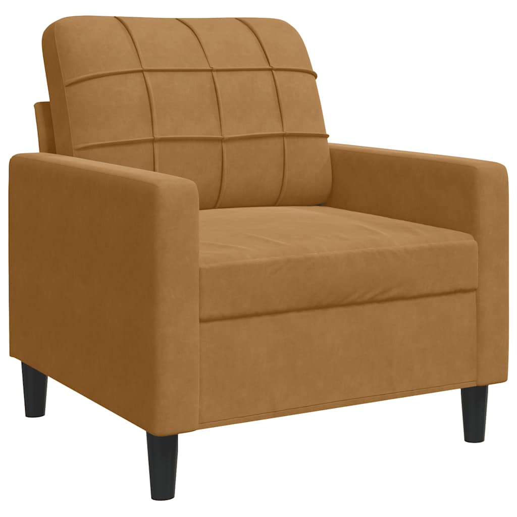 Set di Divani 4 pz con Cuscini Marrone in Velluto | homemem39