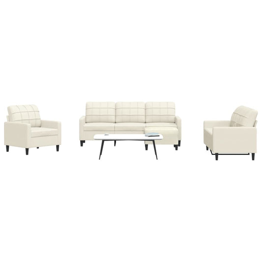 Set di Divani 4 pz con Cuscini Crema in Velluto