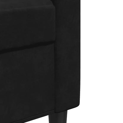 Set di Divani 3 pz con Cuscini e Rinforzi Nero in Velluto | homemem39