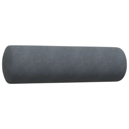 Set di Divani 4 pz con Cuscini e Rinforzi Grigio Scuro Velluto