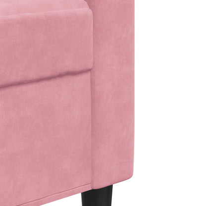 Set di Divani 4 pz con Cuscini e Rinforzi rosa in Velluto