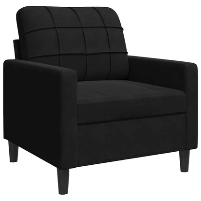 Set di Divani 4 pz con Cuscini e Rinforzi Nero in Velluto | homemem39