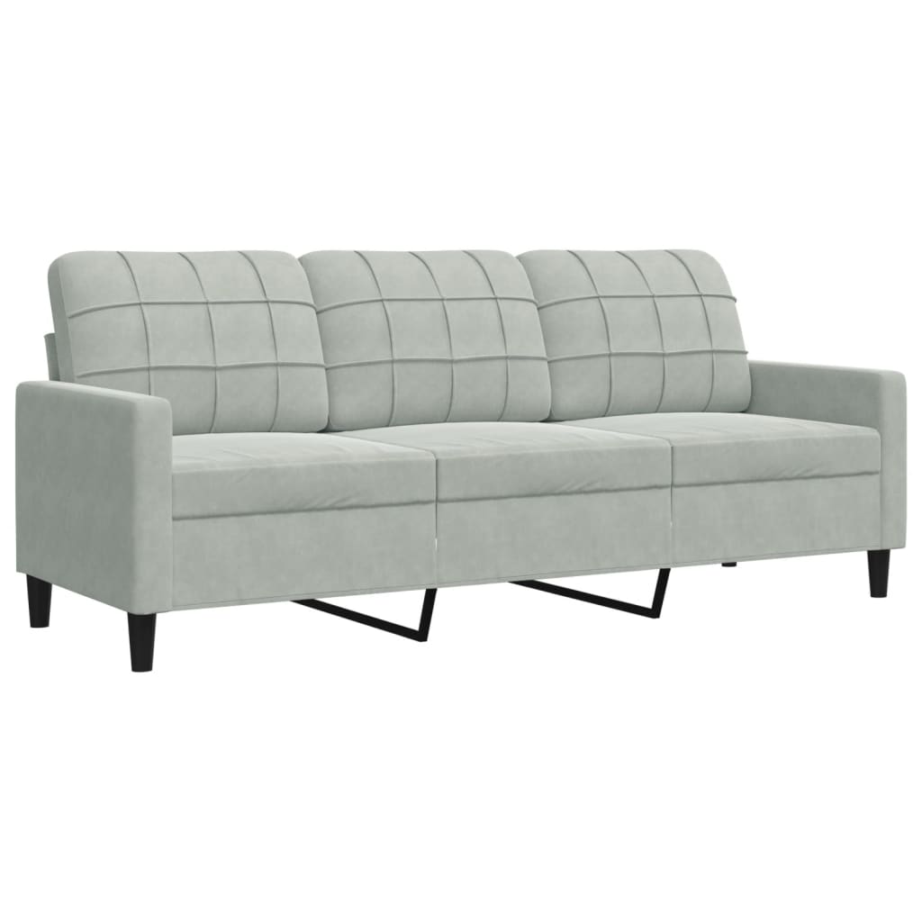 Set di Divani 2 pz con Cuscini Grigio Chiaro in Velluto | homemem39