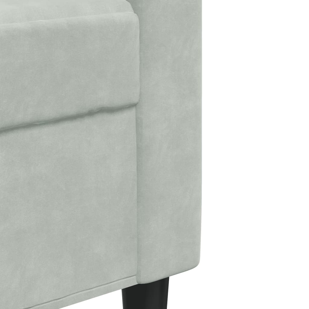 Set di Divani 2 pz con Cuscini Grigio Chiaro in Velluto | homemem39