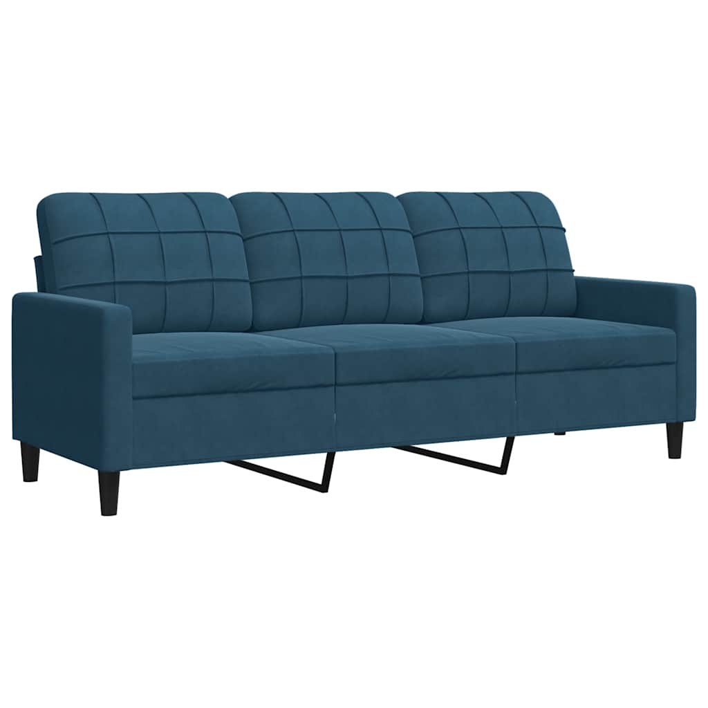 Set di Divani 2 pz con Cuscini Blu in Velluto | homemem39