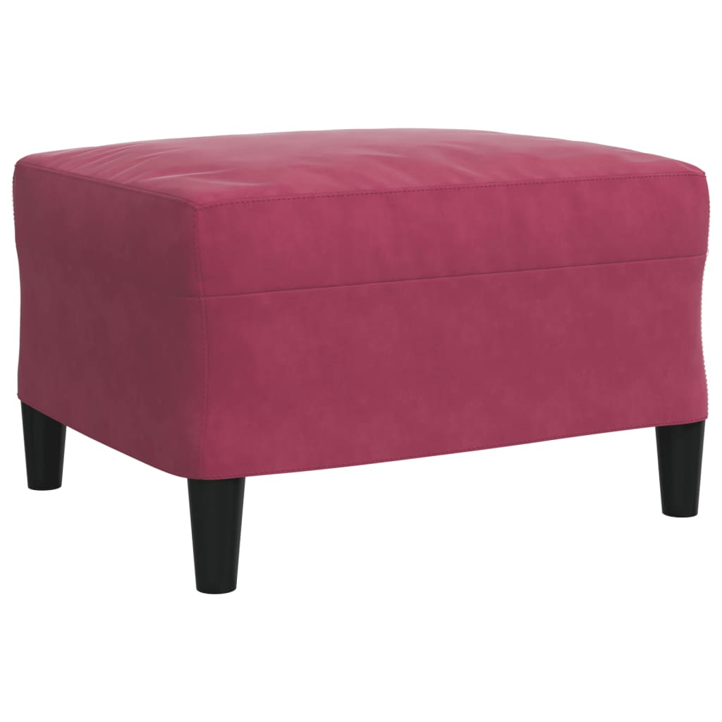 Set di Divani 3 pz con Cuscini Rosso Vino in Velluto | homemem39