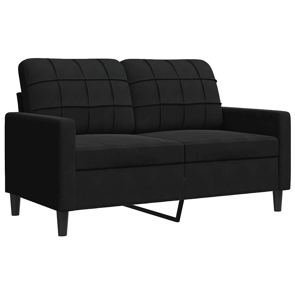 Set di Divani 3 pz con Cuscini Nero in Velluto | homemem39