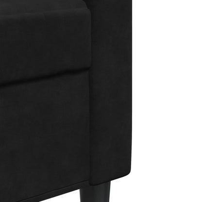 Set di Divani 3 pz con Cuscini Nero in Velluto | homemem39