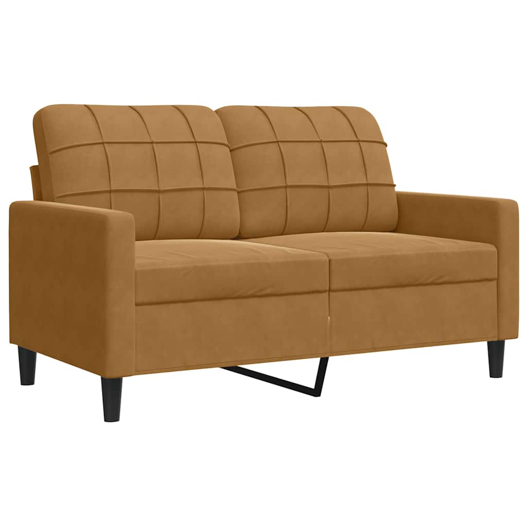 Set di Divani 3 pz con Cuscini Marrone in Velluto | homemem39