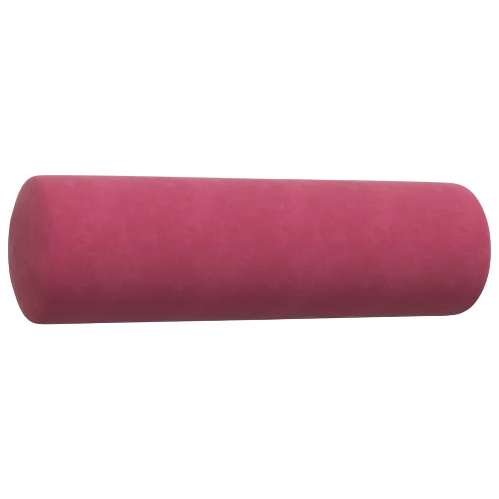 Set di Divani 2 pz con Cuscini e Rinforzi Rosso Vino in Velluto | homemem39