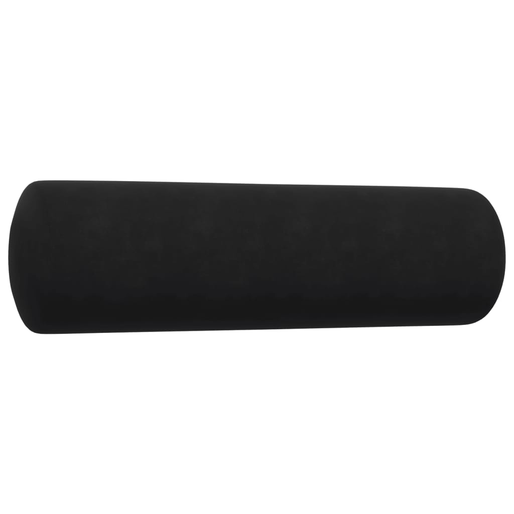 Set di Divani 2 pz con Cuscini e Rinforzi Nero in Velluto | homemem39