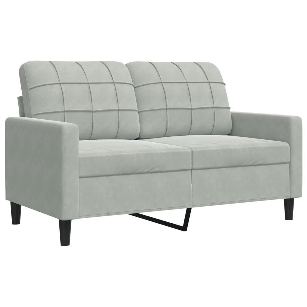 Set di Divani 3 pz con Cuscini e Rinforzi Grigio Chiaro Velluto | homemem39