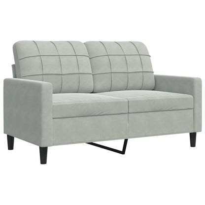 Set di Divani 3 pz con Cuscini e Rinforzi Grigio Chiaro Velluto | homemem39