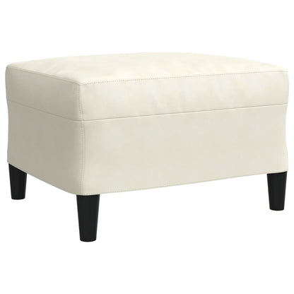 Set di Divani 3 pz con Cuscini e Rinforzi Crema in Velluto