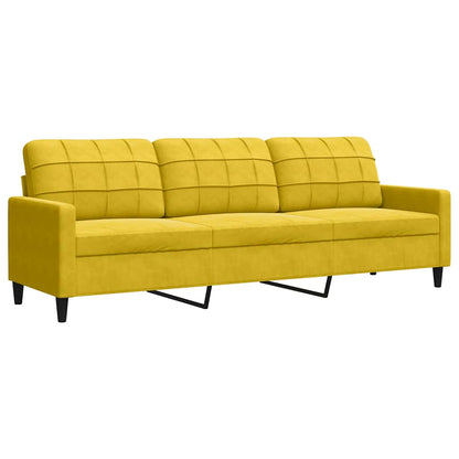 Set di Divani 3 pz con Cuscini giallo in Velluto | homemem39