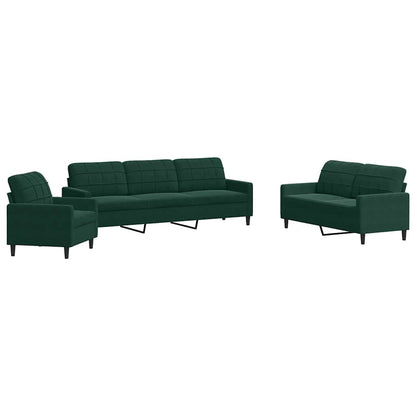 Set di Divani 4 pz con Cuscini Verde scuro in Velluto | homemem39
