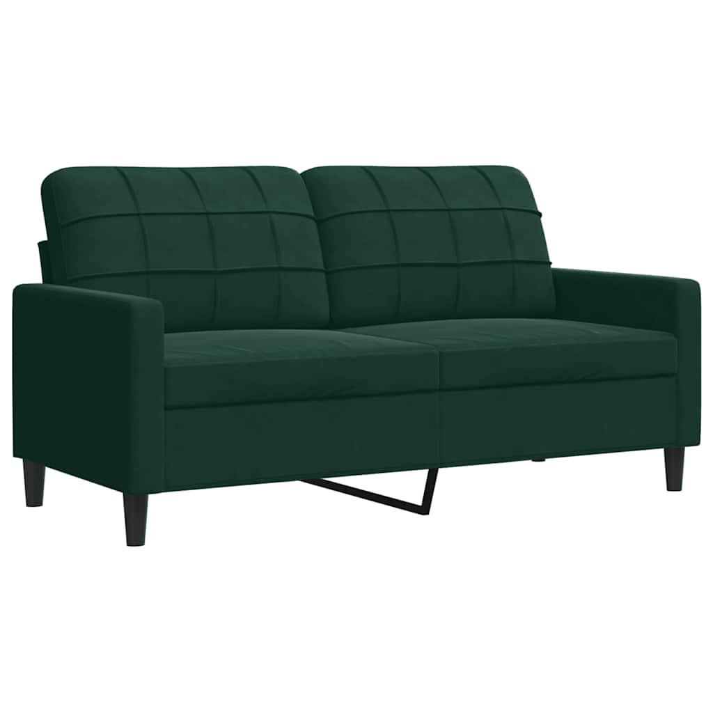 Set di Divani 4 pz con Cuscini Verde scuro in Velluto | homemem39