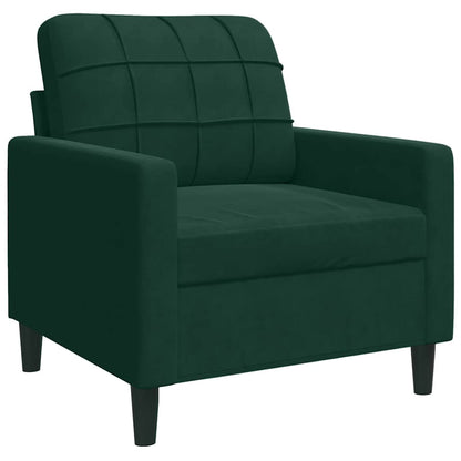 Set di Divani 4 pz con Cuscini Verde scuro in Velluto | homemem39