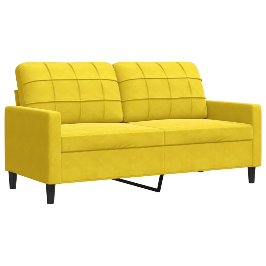 Set di Divani 4 pz con Cuscini giallo in Velluto - homemem39