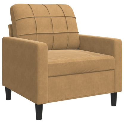 Set di Divani 4 pz con Cuscini Marrone in Velluto