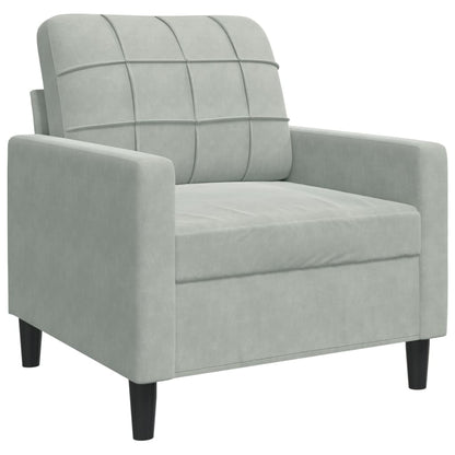 Set di Divani 3 pz con Cuscini e Rinforzi Grigio Chiaro Velluto | homemem39