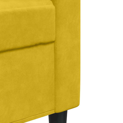 Set di Divani 3 pz con Cuscini e Rinforzi Giallo in Velluto | homemem39