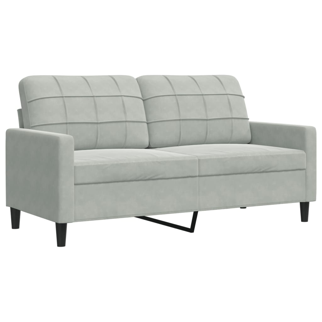 Set di Divani 4 pz con Cuscini e Rinforzi Grigio Chiaro Velluto | homemem39