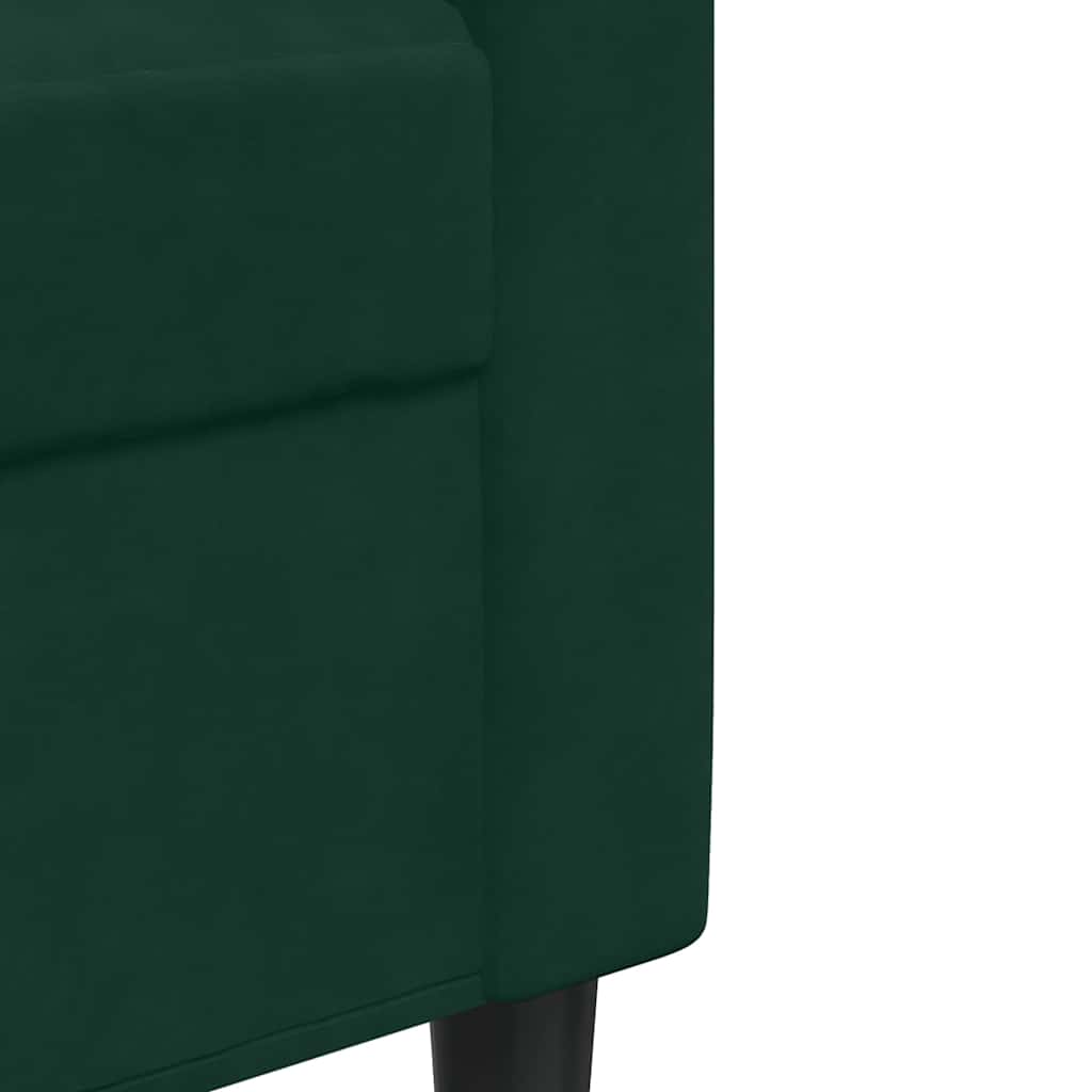 Set di Divani 4 pz con Cuscini e Rinforzi Verde scuro Velluto