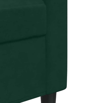 Set di Divani 4 pz con Cuscini e Rinforzi Verde scuro Velluto