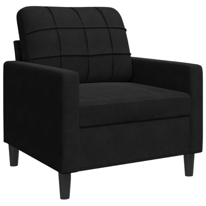 Set di Divani 4 pz con Cuscini e Rinforzi Nero in Velluto