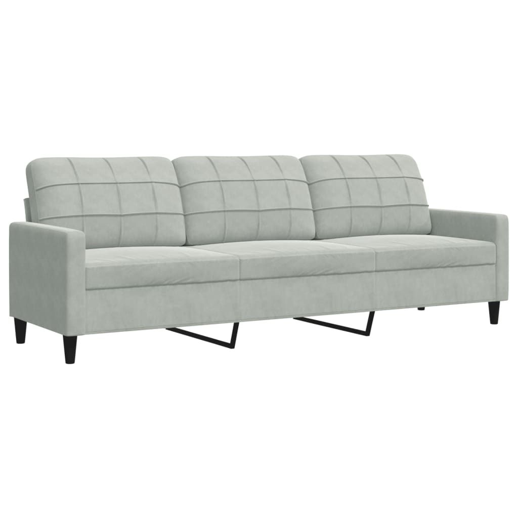Set di Divani 2 pz con Cuscini Grigio Chiaro in Velluto | homemem39