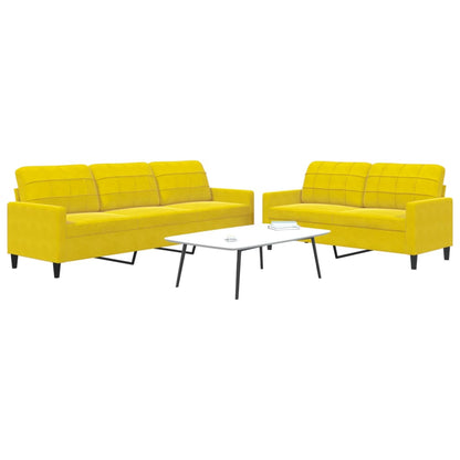 Set di Divani 2 pz con Cuscini giallo in Velluto - homemem39