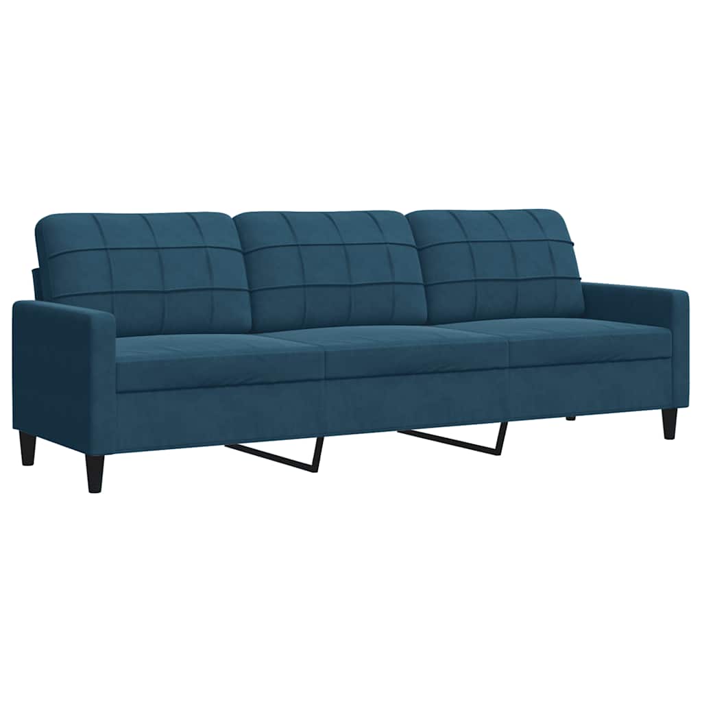 Set di Divani 2 pz con Cuscini Blu in Velluto | homemem39