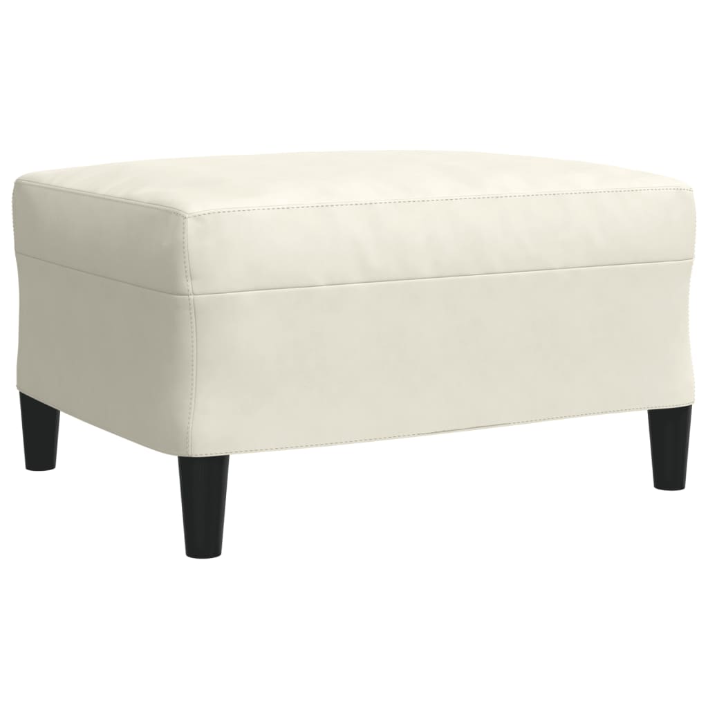 Set di Divani 3 pz con Cuscini Crema in Velluto