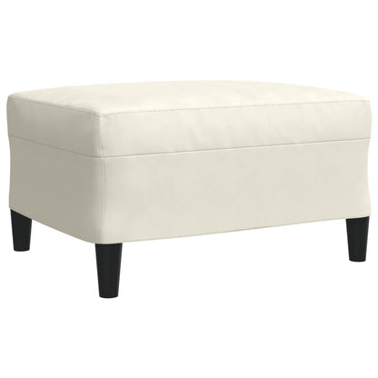 Set di Divani 3 pz con Cuscini Crema in Velluto
